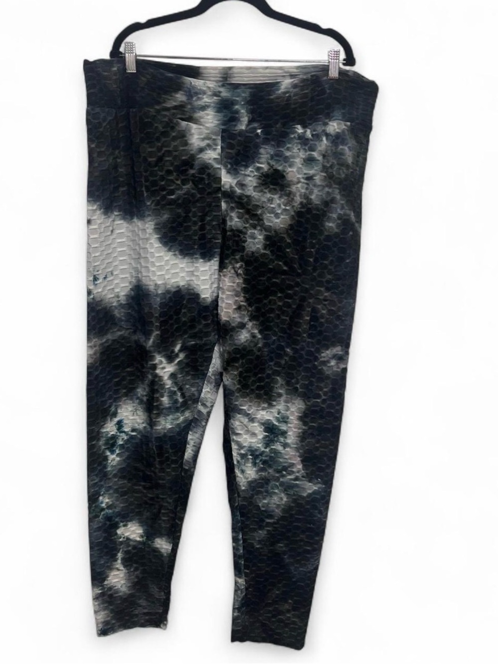 Women’s Tie-Dye Textured Leggings - Black & White